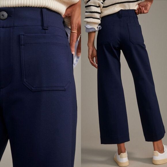 Maeve The Colette Ponte Wide Leg Cropped Pants Size 30 High Rise Stretch - Picture 4 of 10